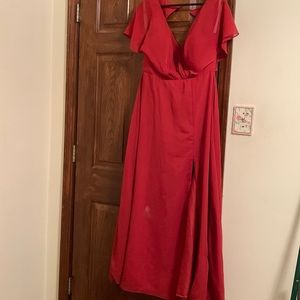 azazie rust colored bridesmaids dress